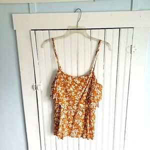 NWT Old Navy Yellow & White Spaghetti Strap Blouse